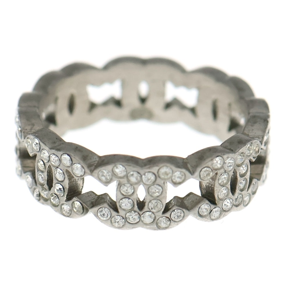 CHANEL(シャネル) ココマークリング ラインストーン 指輪 シルバー レディース