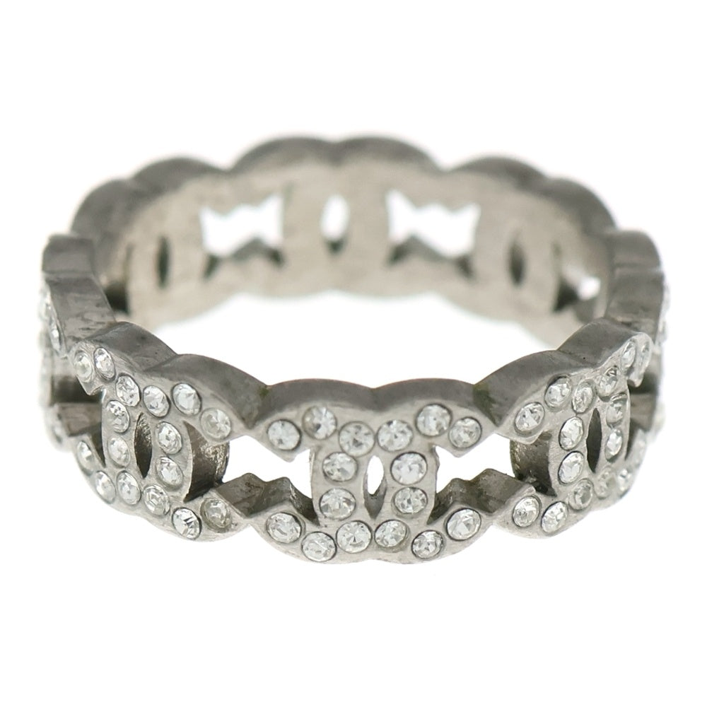 CHANEL(シャネル) ココマークリング ラインストーン 指輪 シルバー レディース