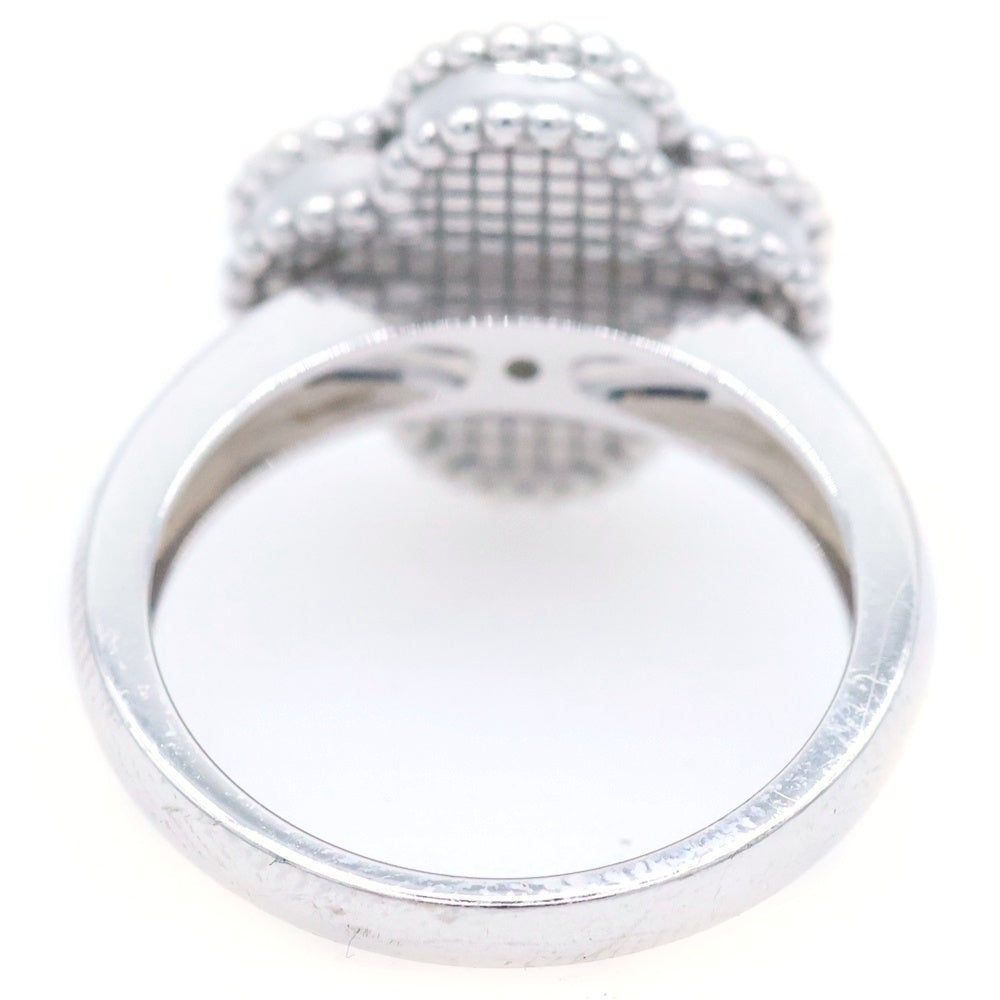 Van Cleef & Arpels(ヴァンクリーフアンドアーペル) ヴィンテージアルハンブラ マザーオブパール 1PD ダイヤモンド リング 指輪 K18WG ホワイトゴールド VCARF48952 レディース