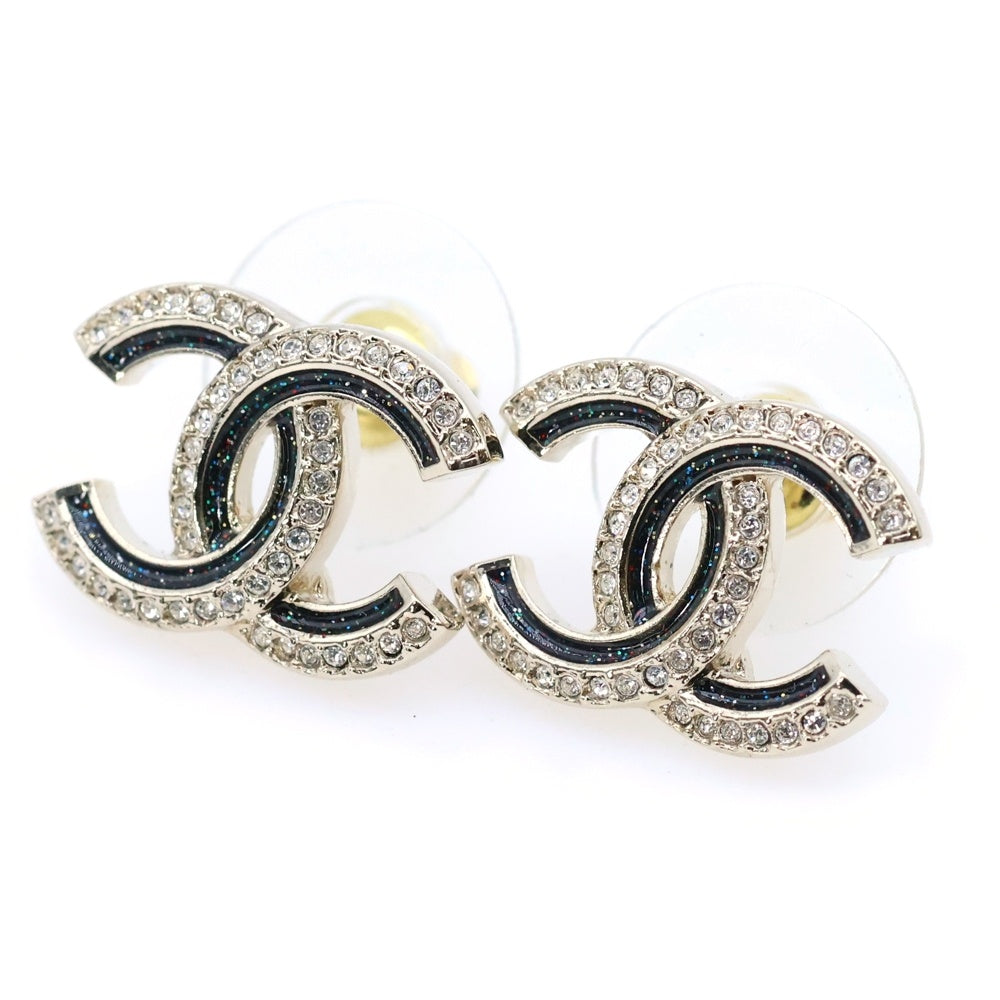 CHANEL(シャネル) ココマーク ラインストーン ラメ ピアス ゴールド