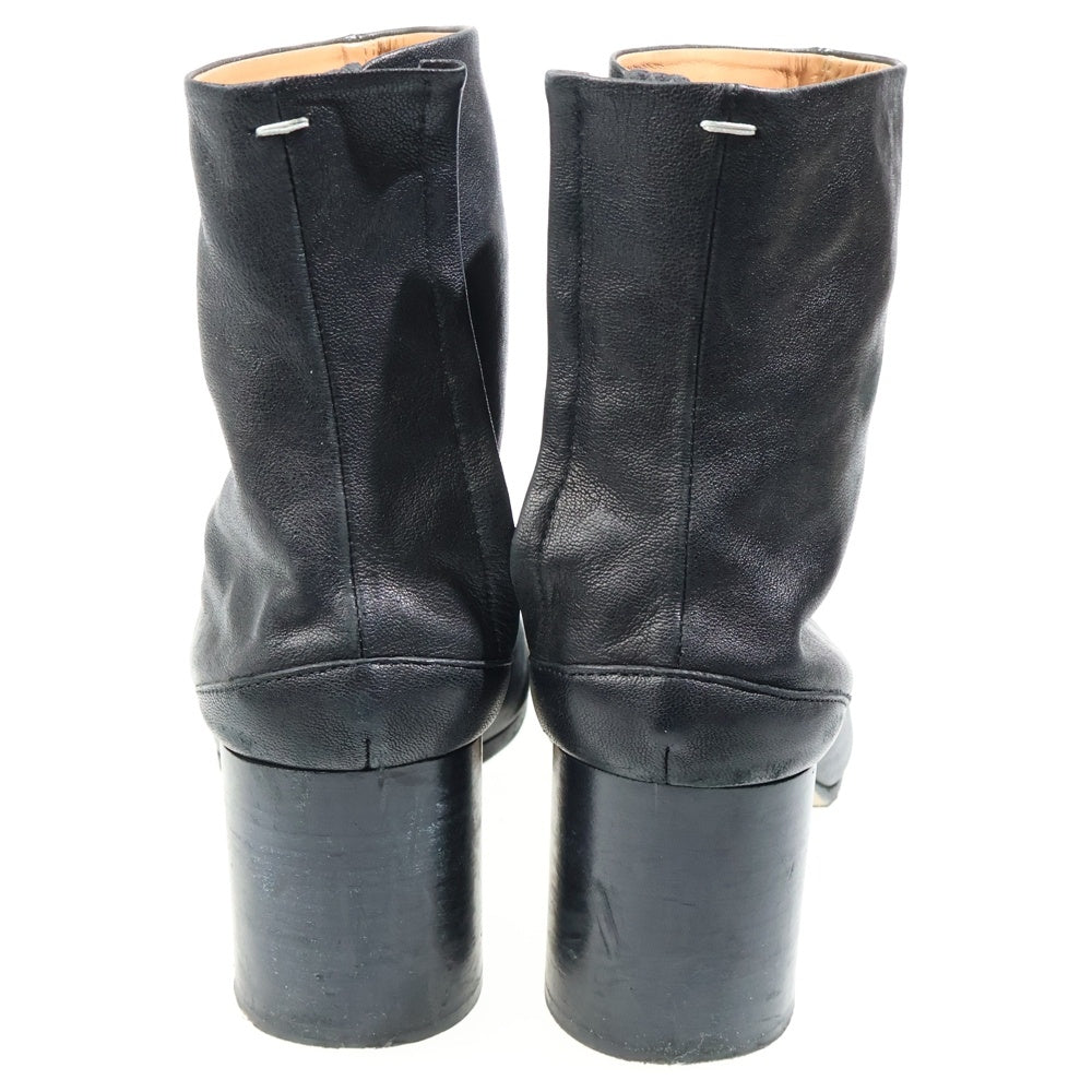 NO BRAND(ノーブランド) Tabi タビ 足袋 レザー ヒール ショートブーツ シューズ ブラック レディース