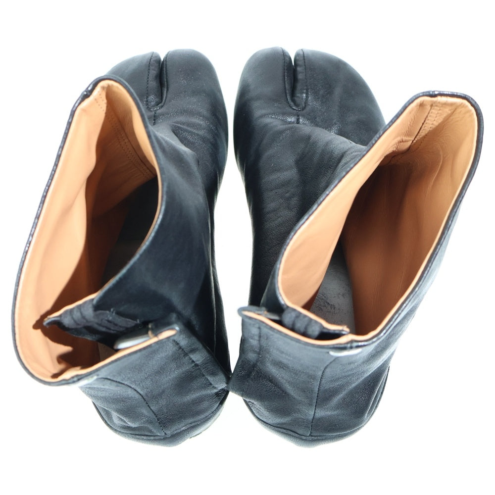 NO BRAND(ノーブランド) Tabi タビ 足袋 レザー ヒール ショートブーツ シューズ ブラック レディース