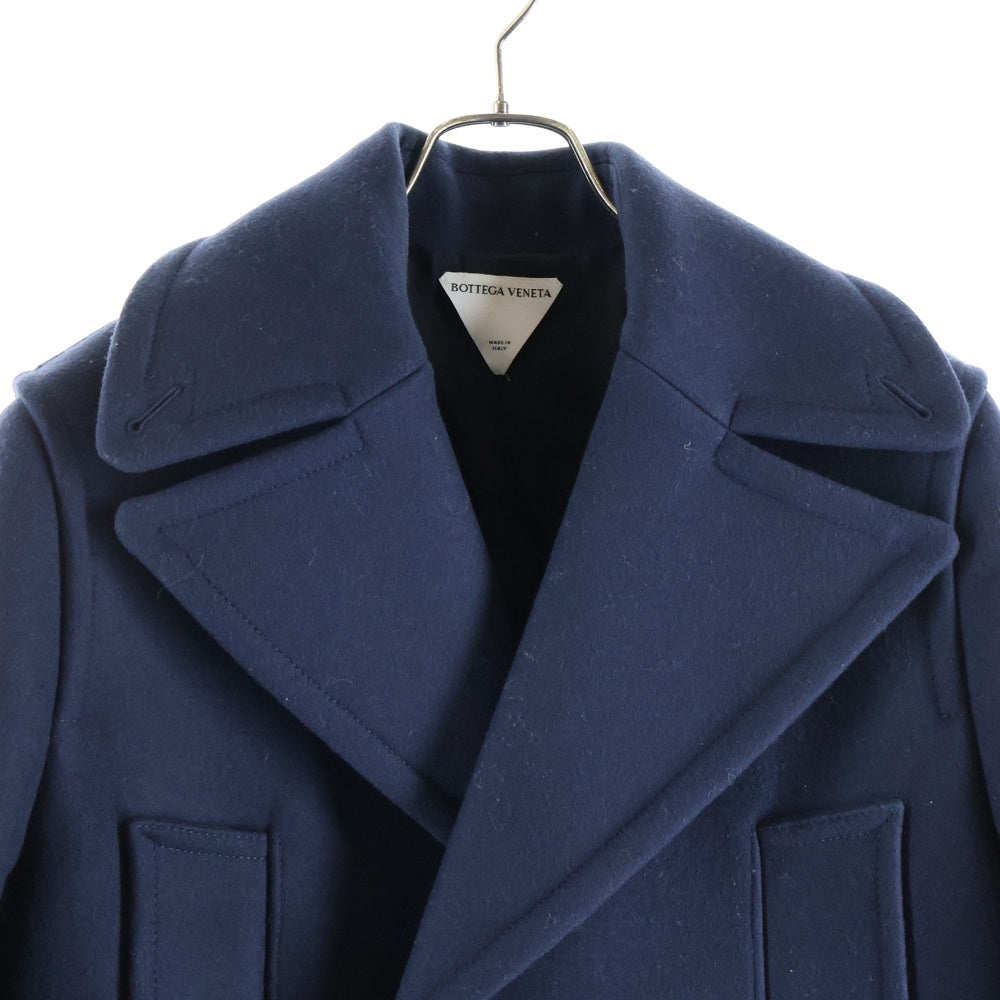 BOTTEGA VENETA(ボッテガヴェネタ) ウール ダブルブレストピーコート ネイビー レディース