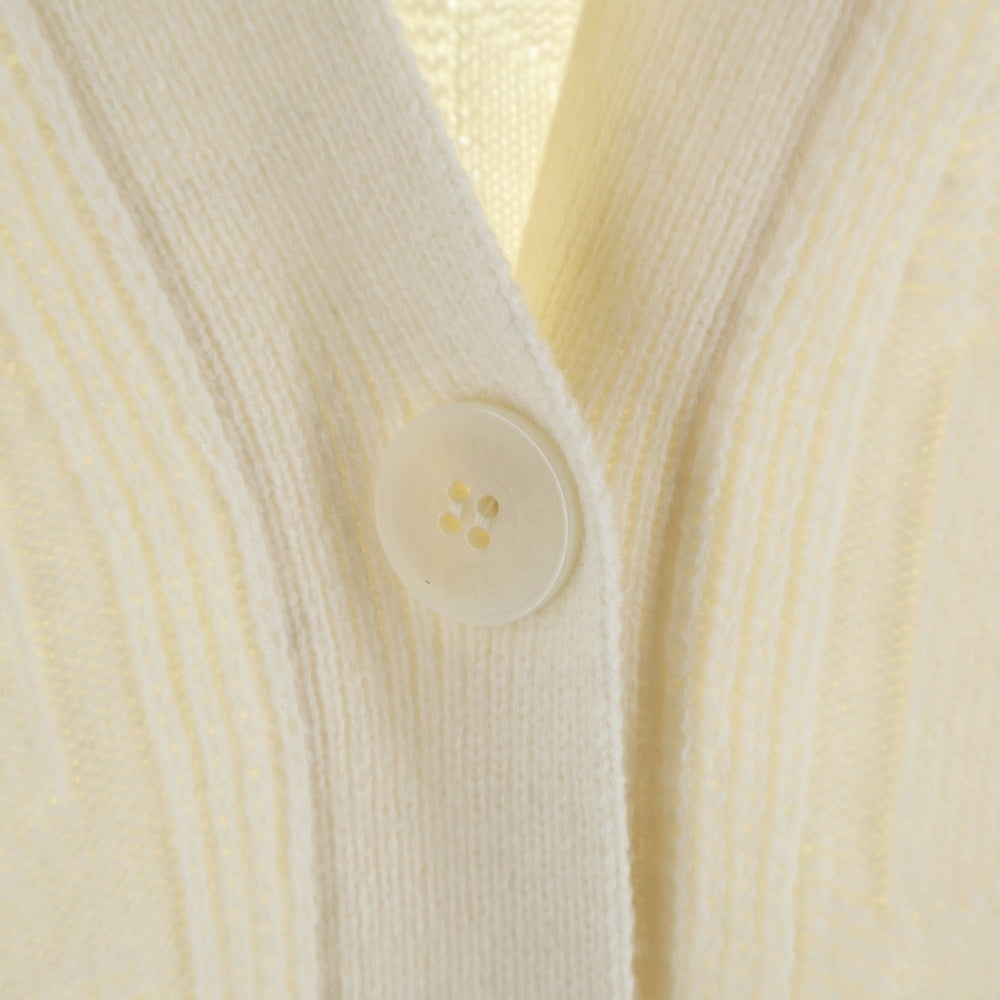 HERMES(エルメス) Hロゴ 半袖 ロング ニット カーディガン ホワイト レディース 4E2522D3