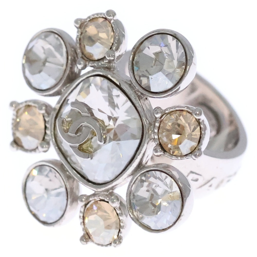 CHANEL(シャネル) ココマーク ラインストーン リング 指輪 シルバー レディース