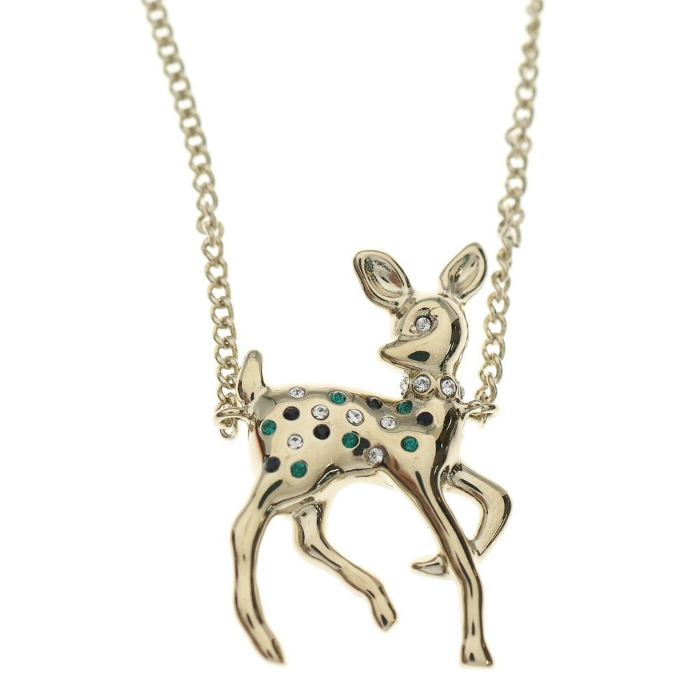 CHANEL(シャネル) 2025イヤーズギフト ココマーク バンビモチーフ ネックレス ペンダント チェーン ゴールド ストーン GP レディース