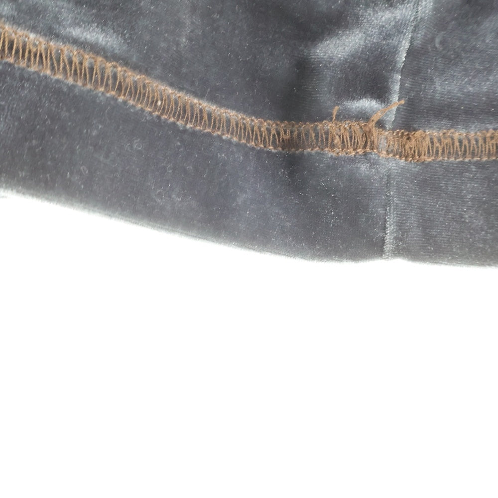 FENDI(フェンディ) FFロゴ刺繍 ベロア ベルベット モックネック ロングスリーブ 長袖Tシャツ カットソー グレー レディース