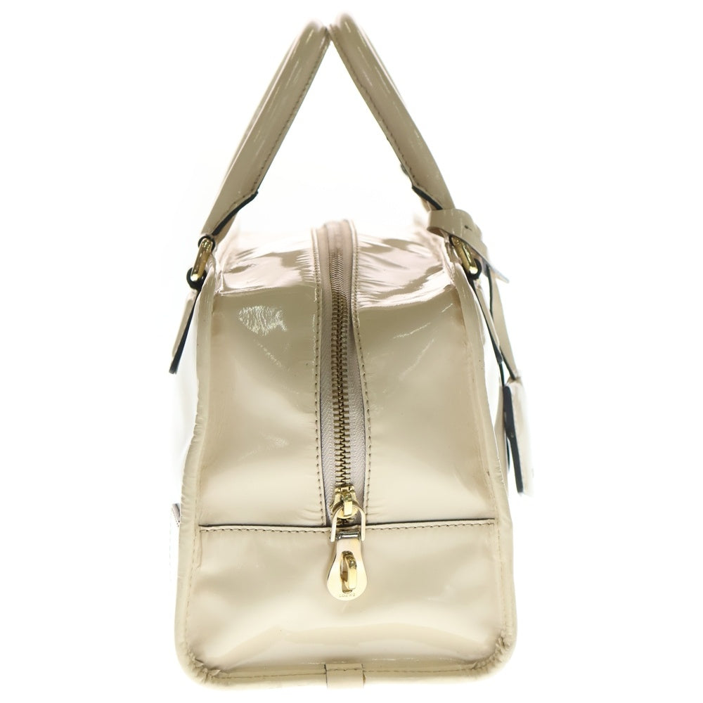 LOEWE(ロエベ) アマソナ28 ベージュ エナメル ハンドバッグ レディース