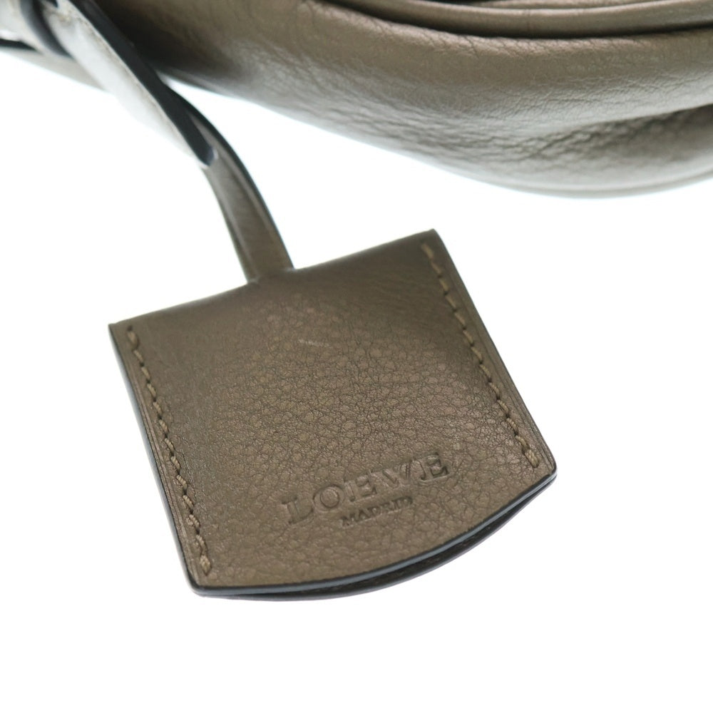 LOEWE(ロエベ) ヘリテージ ショルダーバッグ メタリックシルバー レザー レディース