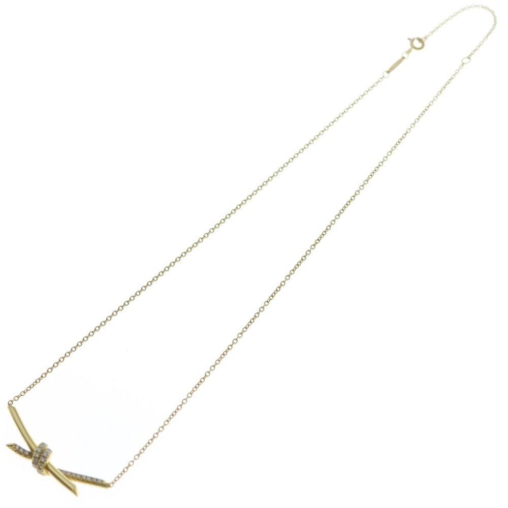 TIFFANY & Co.(ティファニー) ノット ダイヤ チェーンネックレス Au750YG イエローゴールド レディース
