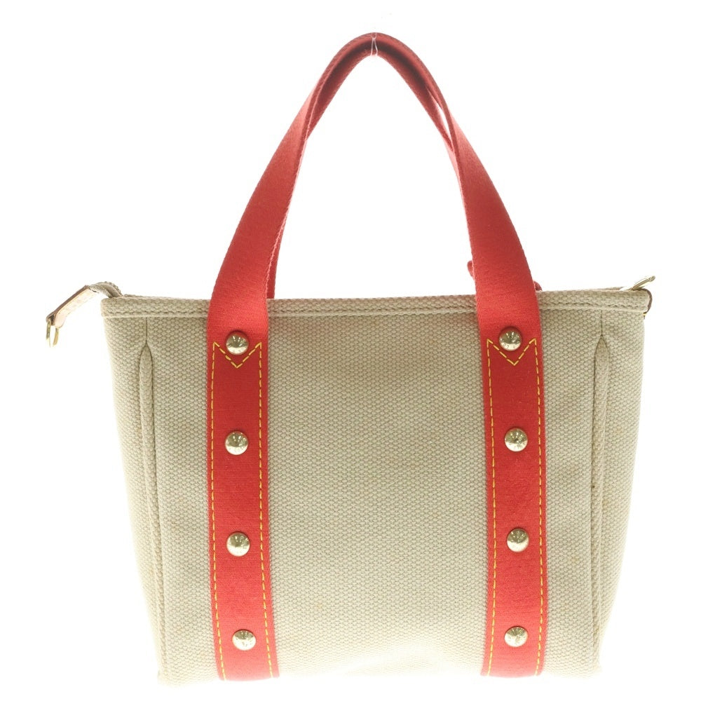LOUIS VUITTON(ルイヴィトン) アンティグア カバPM ハンドバッグ ミニバッグ ミニトートバッグ ベージュ×レッド レザー×キャンバス M40038 ゴールド金具 レディース