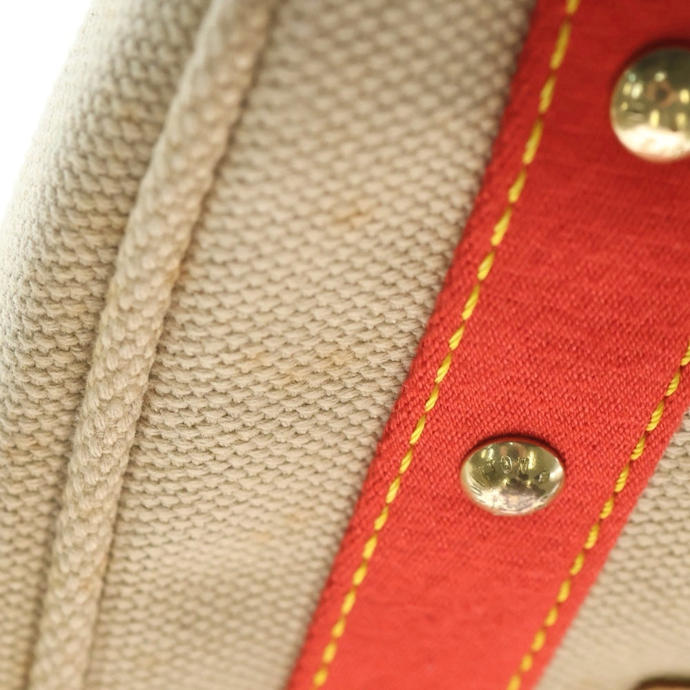 LOUIS VUITTON(ルイヴィトン) アンティグア カバPM ハンドバッグ ミニバッグ ミニトートバッグ ベージュ×レッド レザー×キャンバス M40038 ゴールド金具 レディース