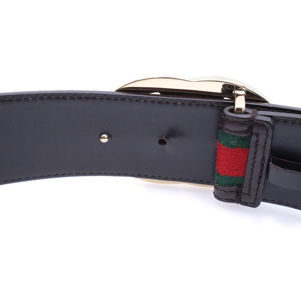 GUCCI(グッチ) インターロッキングG シェリーライン ベルト ブラウン×レッド×グリーン 162922 ゴールド金具