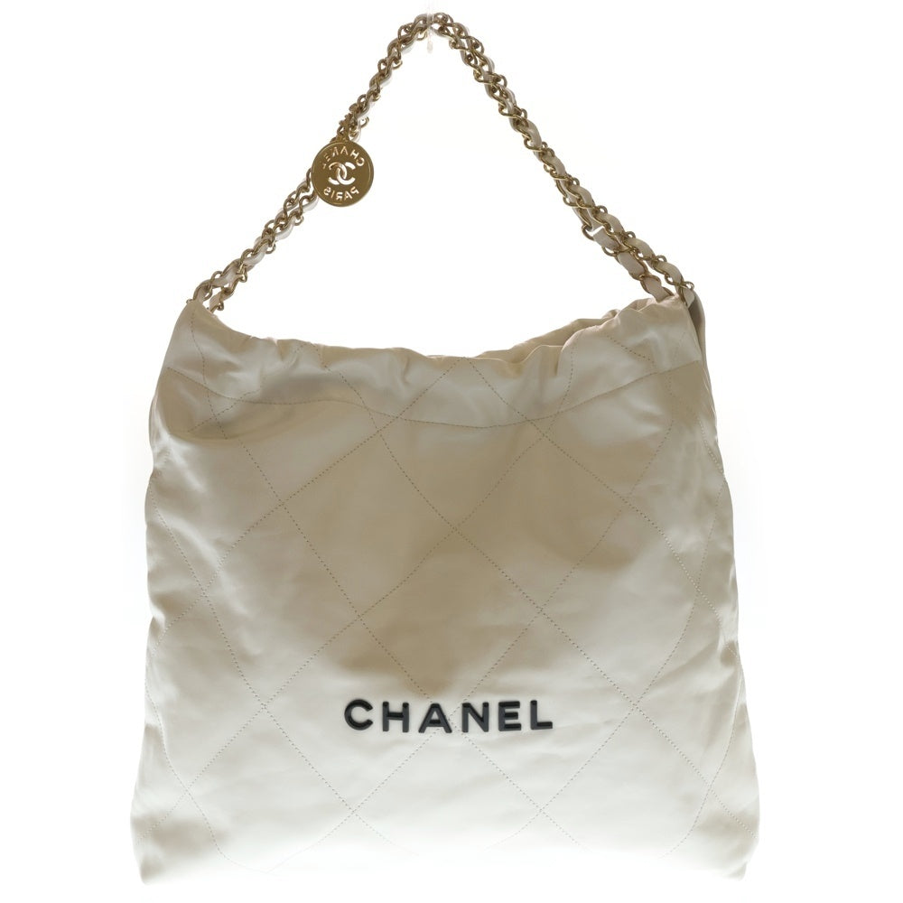 CHANEL(シャネル) シャネル22 チェーンバッグ ショルダーバッグ ハンドバッグ トートバッグ ホワイト レザー ゴールド金具 レディース