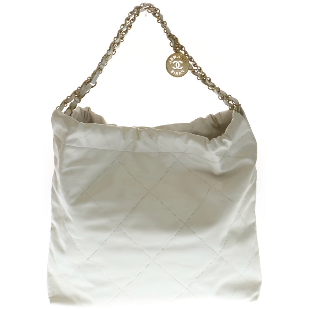 CHANEL(シャネル) シャネル22 チェーンバッグ ショルダーバッグ ハンドバッグ トートバッグ ホワイト レザー ゴールド金具 レディース