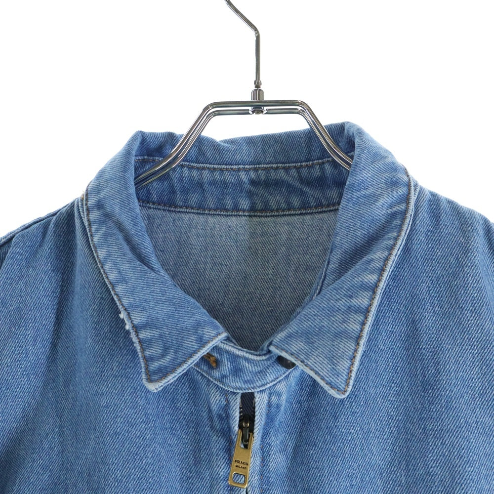 PRADA(プラダ) トライアングルロゴ デニムトラッカージャケット ブルゾン ブルー GFB310