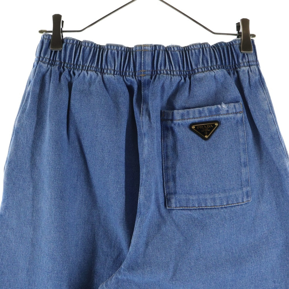 PRADA(プラダ) トライアングルロゴプレート ウォッシュ加工 デニムパンツ ジーンズ インディゴ レディース