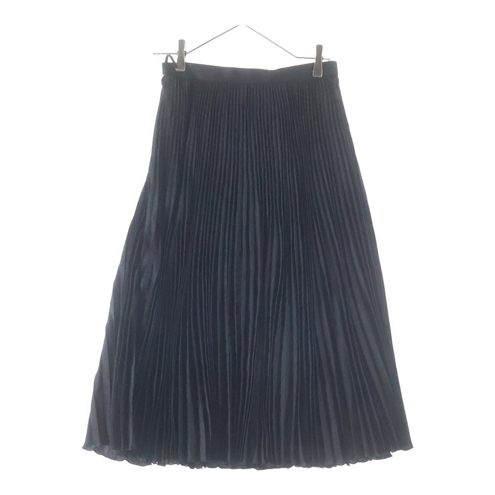 PRADA(プラダ) 22AW ロゴ総柄 ペチコート付プリントプリーツロングスカート ブラック P136U レディース