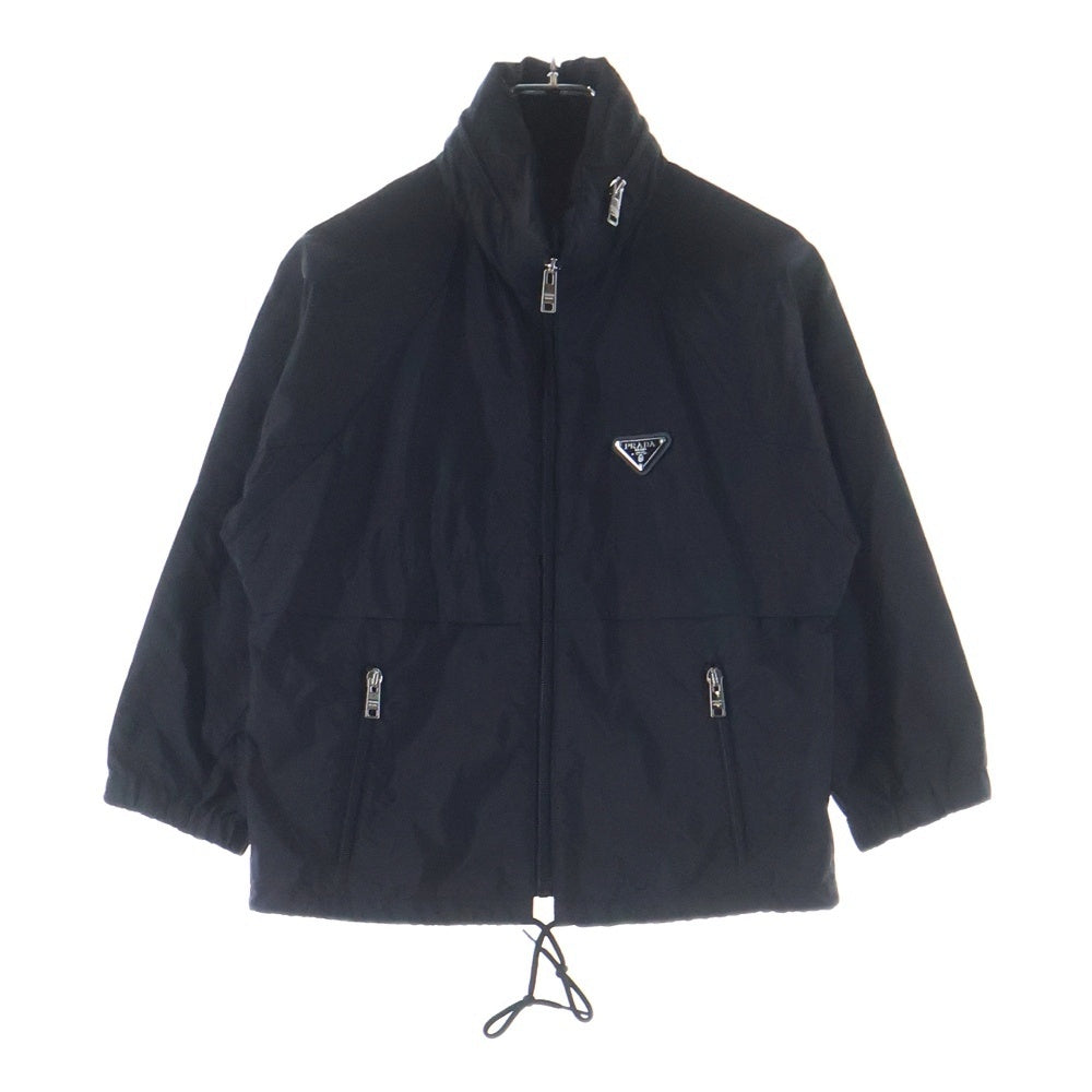 PRADA(プラダ) Re-Nylon トライアングルロゴプレート付フーデッドレインジャケット ナイロンブルゾン ブラック 292022 SWMO レディース