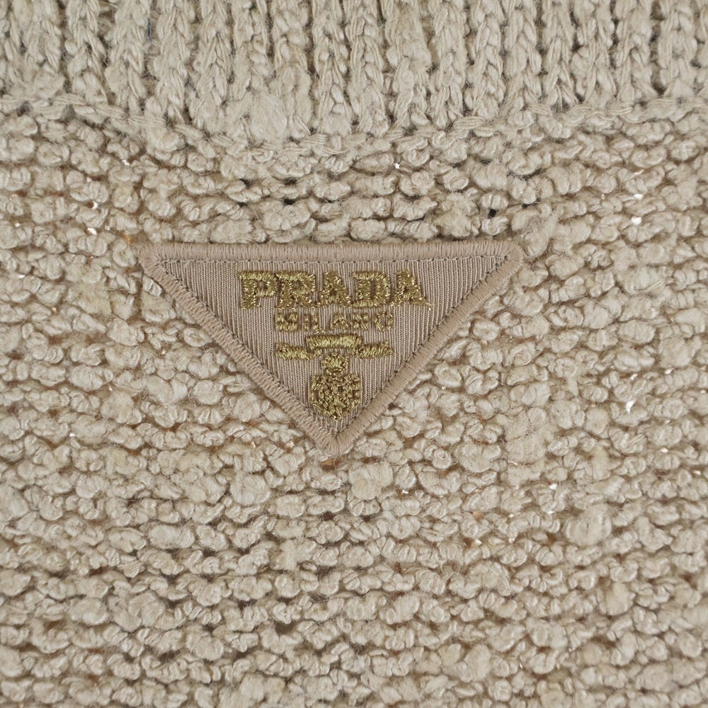 PRADA(プラダ) ブークレ シルクニット タイト ロング スカート ベージュ レディース