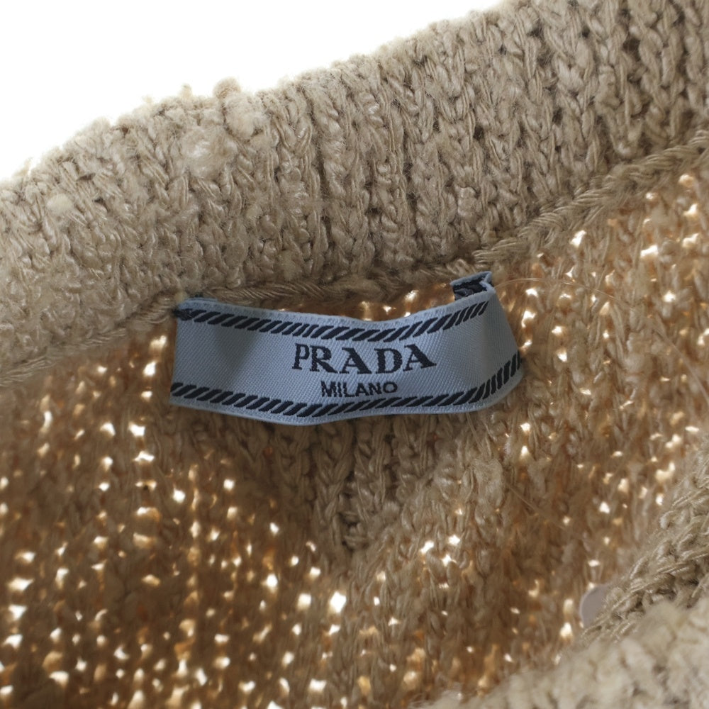 PRADA(プラダ) ブークレ シルクニット タイト ロング スカート ベージュ レディース