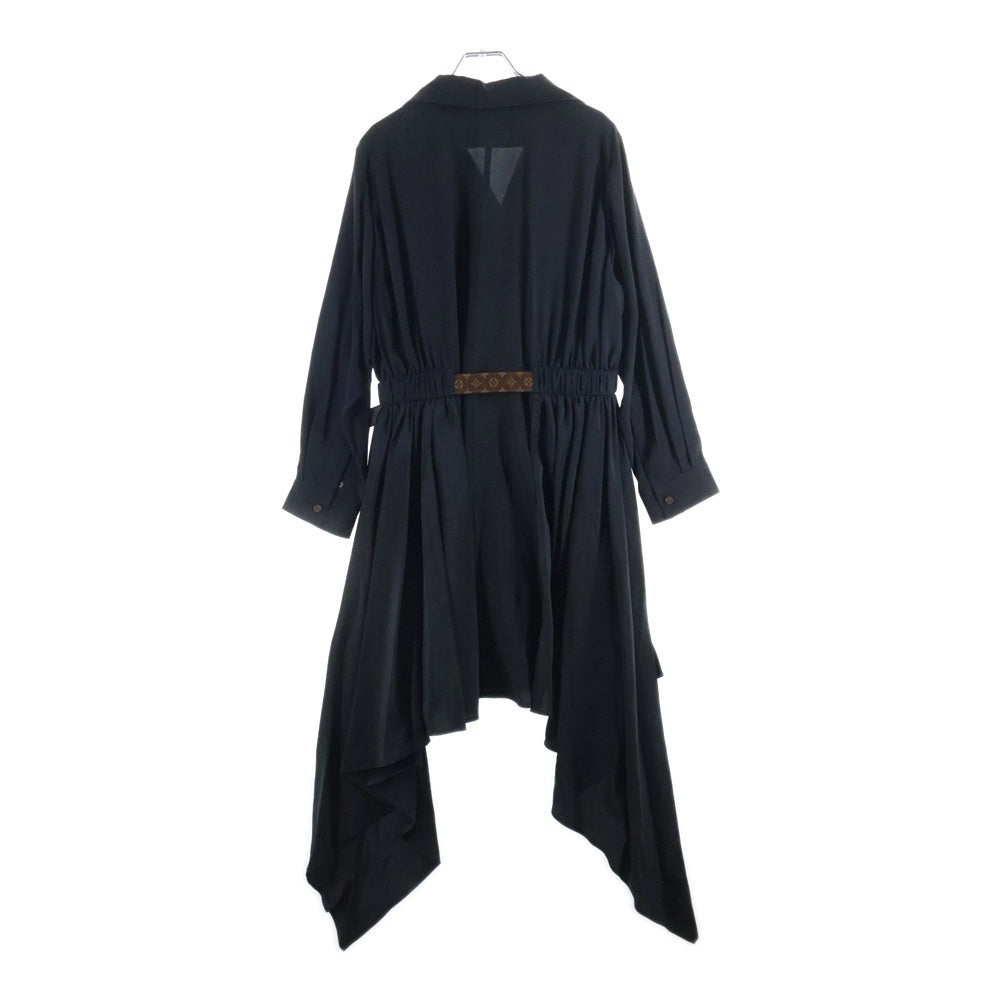 LOUIS VUITTON(ルイヴィトン) 24AW モノグラムベルト シルク シャツワンピース ブラック レディース RW242WW AKM FRDS32