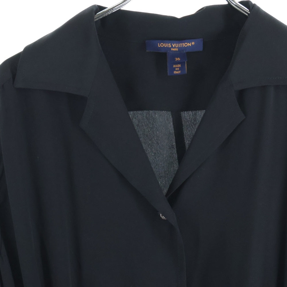 LOUIS VUITTON(ルイヴィトン) 24AW モノグラムベルト シルク シャツワンピース ブラック レディース RW242WW AKM FRDS32
