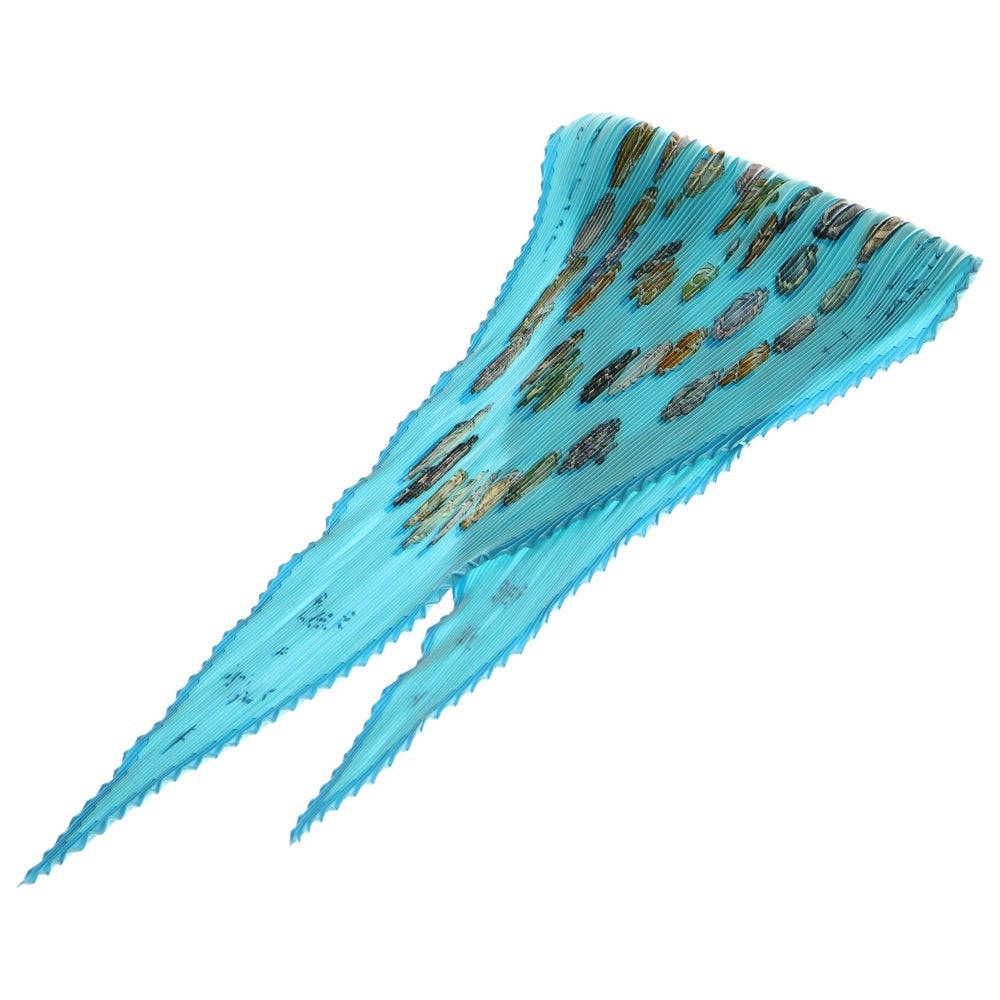 HERMES(エルメス) プリーツカレ Rocaille2 ロカイユ 貝殻 ブルー シルク スカーフ レディース