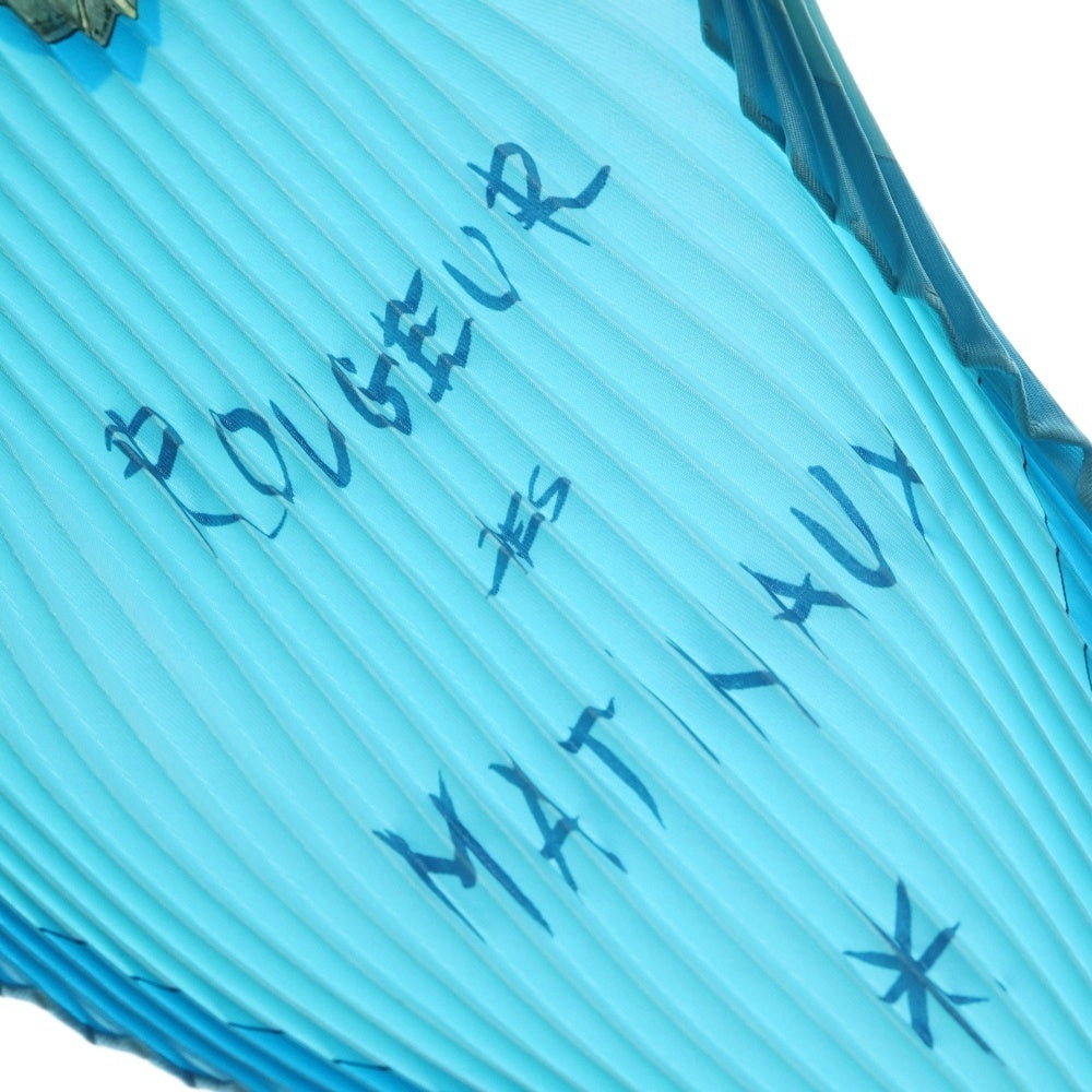 HERMES(エルメス) プリーツカレ Rocaille2 ロカイユ 貝殻 ブルー シルク スカーフ レディース