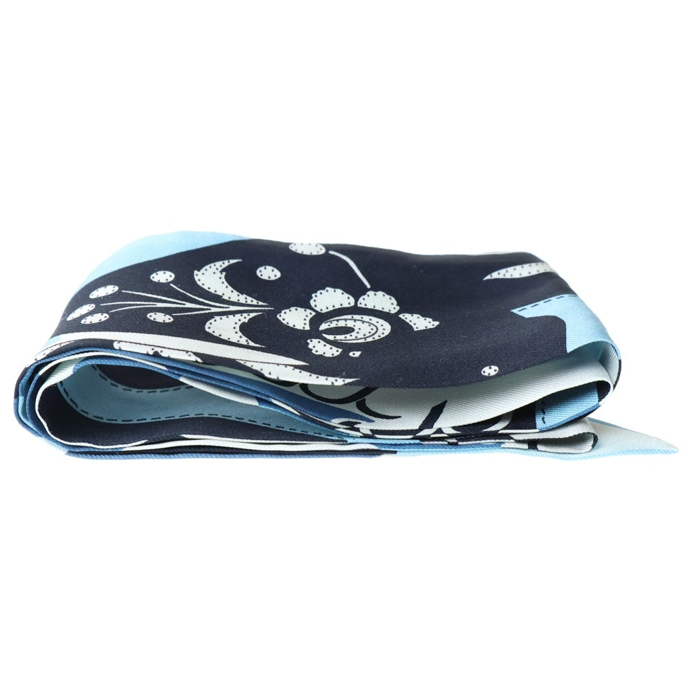 HERMES(エルメス) エルメス ツイリー フェスティバルカドリ ネイビー×ライトブルー レディース