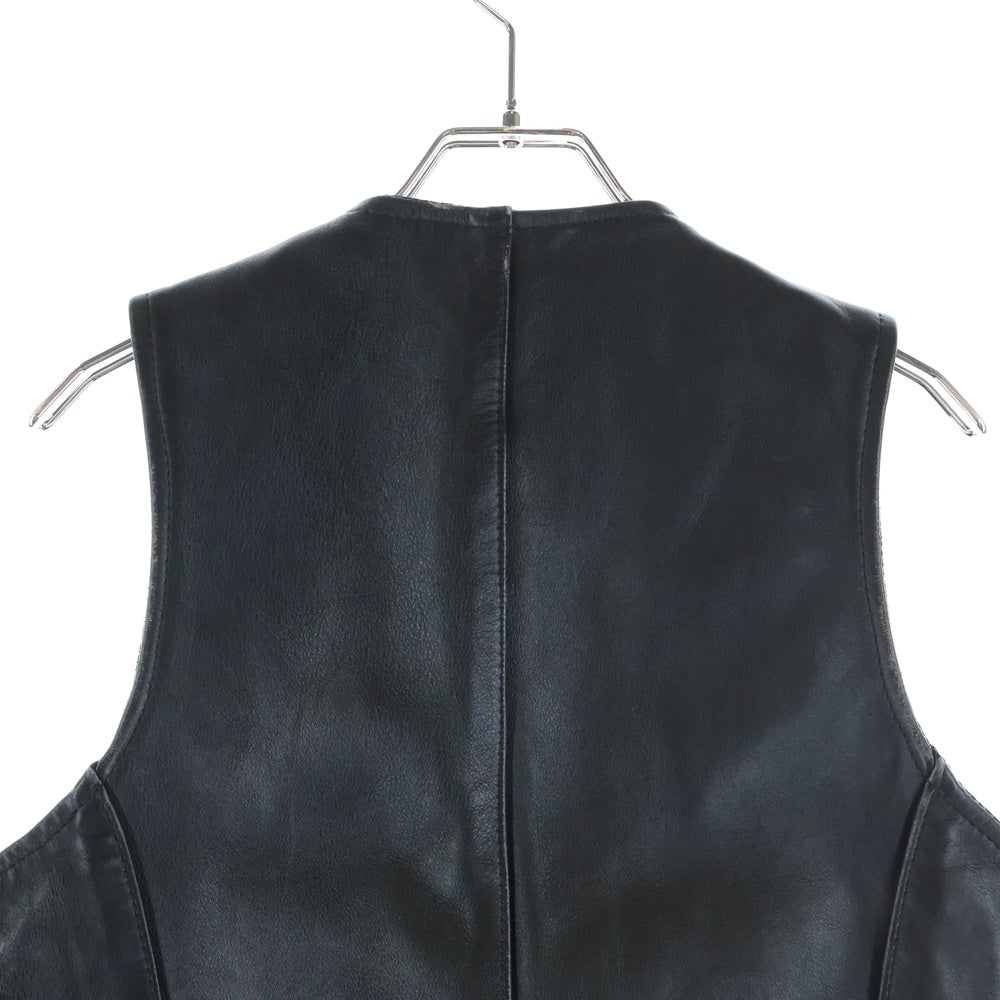 VANSON(バンソン) レザー レースアップ ジレ ベスト ブラック