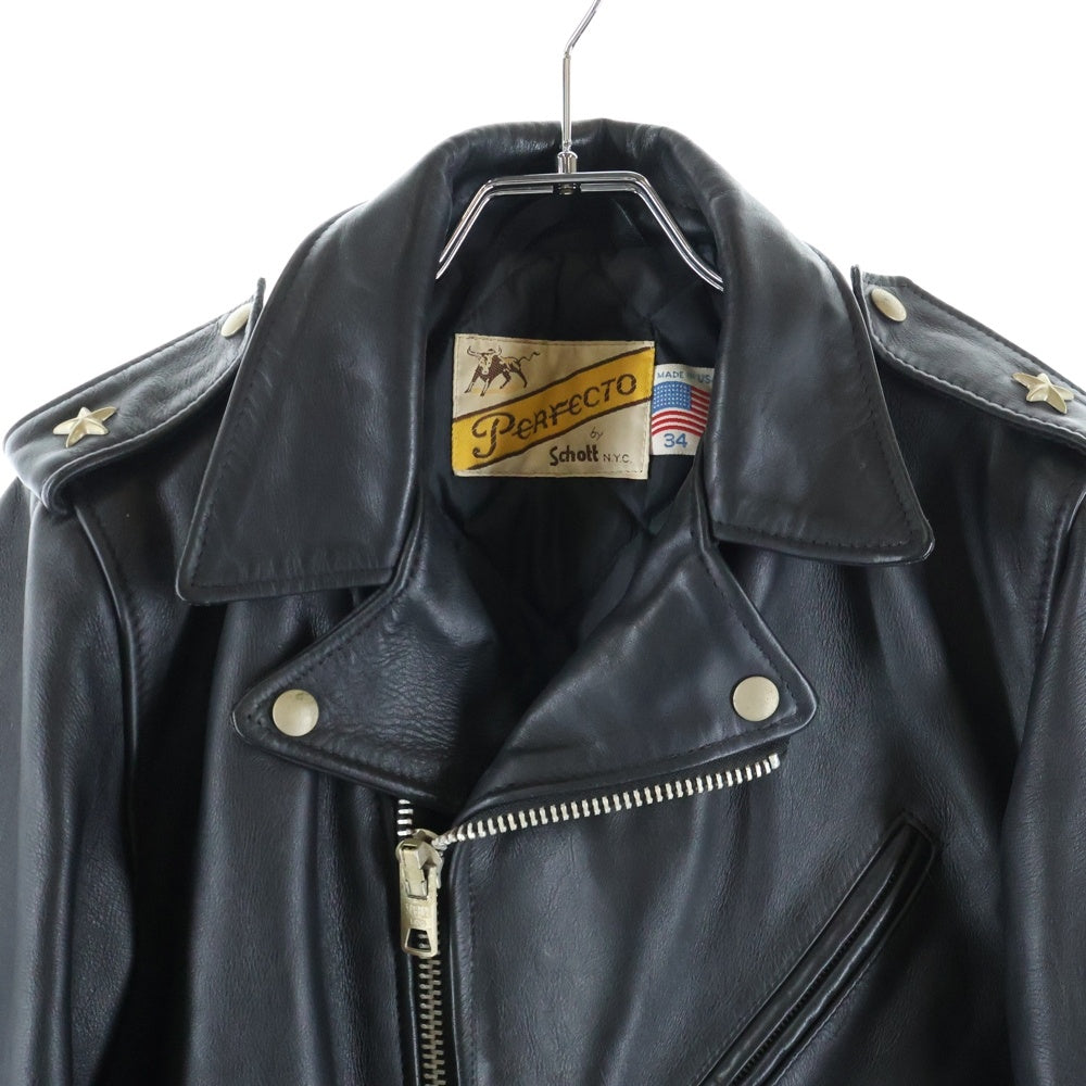 SCHOTT(ショット) PERFECTO パーフェクト レザー ジップアップ ダブル ライダースジャケット ブラック