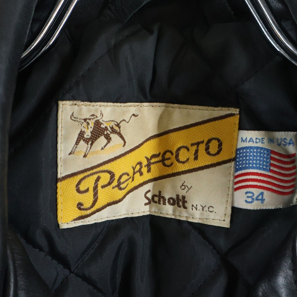 SCHOTT(ショット) PERFECTO パーフェクト レザー ジップアップ ダブル ライダースジャケット ブラック