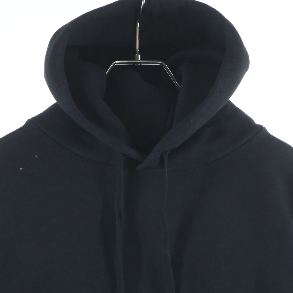 VETEMENTS(ヴェトモン) 18SS ×TOMMY HILFIGER トミーヒルフィガー ロゴ刺繍 レイヤードスリーブ プルオーバースウェットパーカー フーディー ブラック WSS18TR24