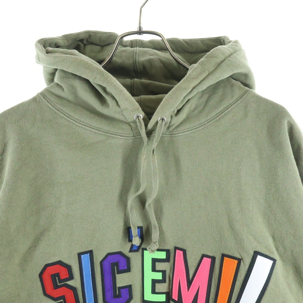 SUPREME(シュプリーム) 21AW ×WTAPS SIC'EM Hooded Sweatshirt フロント刺繍 プルオーバーパーカー スウェットフーディ カーキ