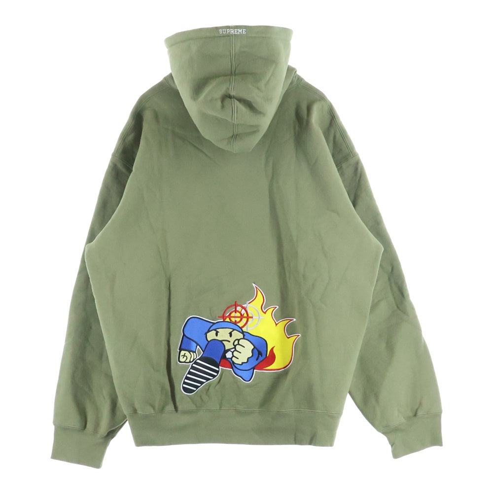 SUPREME(シュプリーム) 22AW ×DUCK DOWN RECORDS Hooded Sweatshirt ダックダウンレコード 刺繍 プルオーバーパーカー スウェットフーディ カーキ