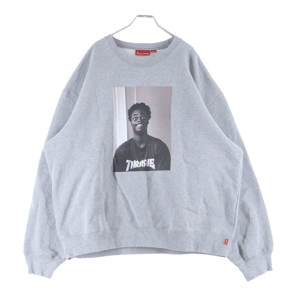 SUPREME(シュプリーム) 24AW ×Thrasher Crewneck スラッシャー フォトプリント クルーネック スウェットトレーナー グレー