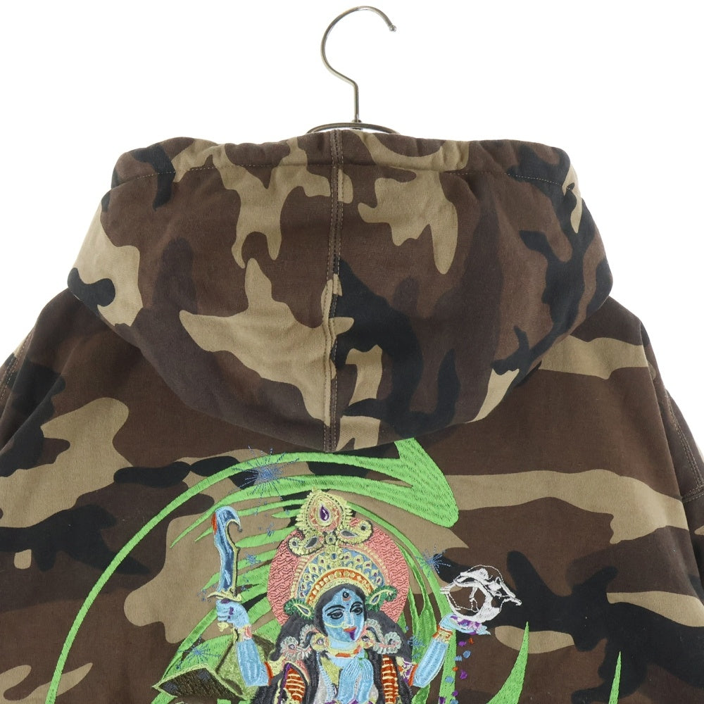 SUPREME(シュプリーム) Lakshmi Zip Up Hooded Sweatshirt ラクシュミー 刺繍 迷彩 ジップアップ スウェットフーディ ブラウン