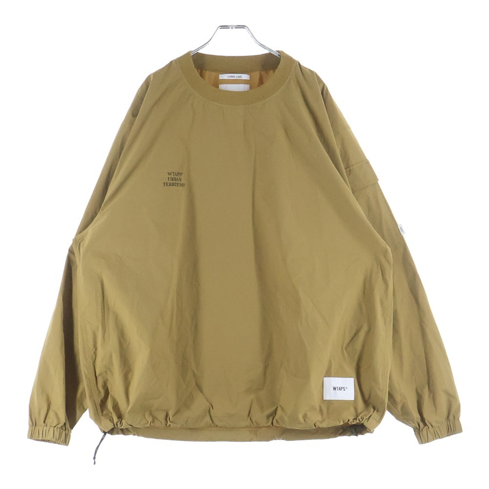 WTAPS(ダブルタップス) 22SS SMOCK/LS/POLY.RIPSTOP スモック リップストップ ナイロン クルーネック ロングスリーブナイロンTシャツ カットソー ブラウン 221BRDT-SHM04