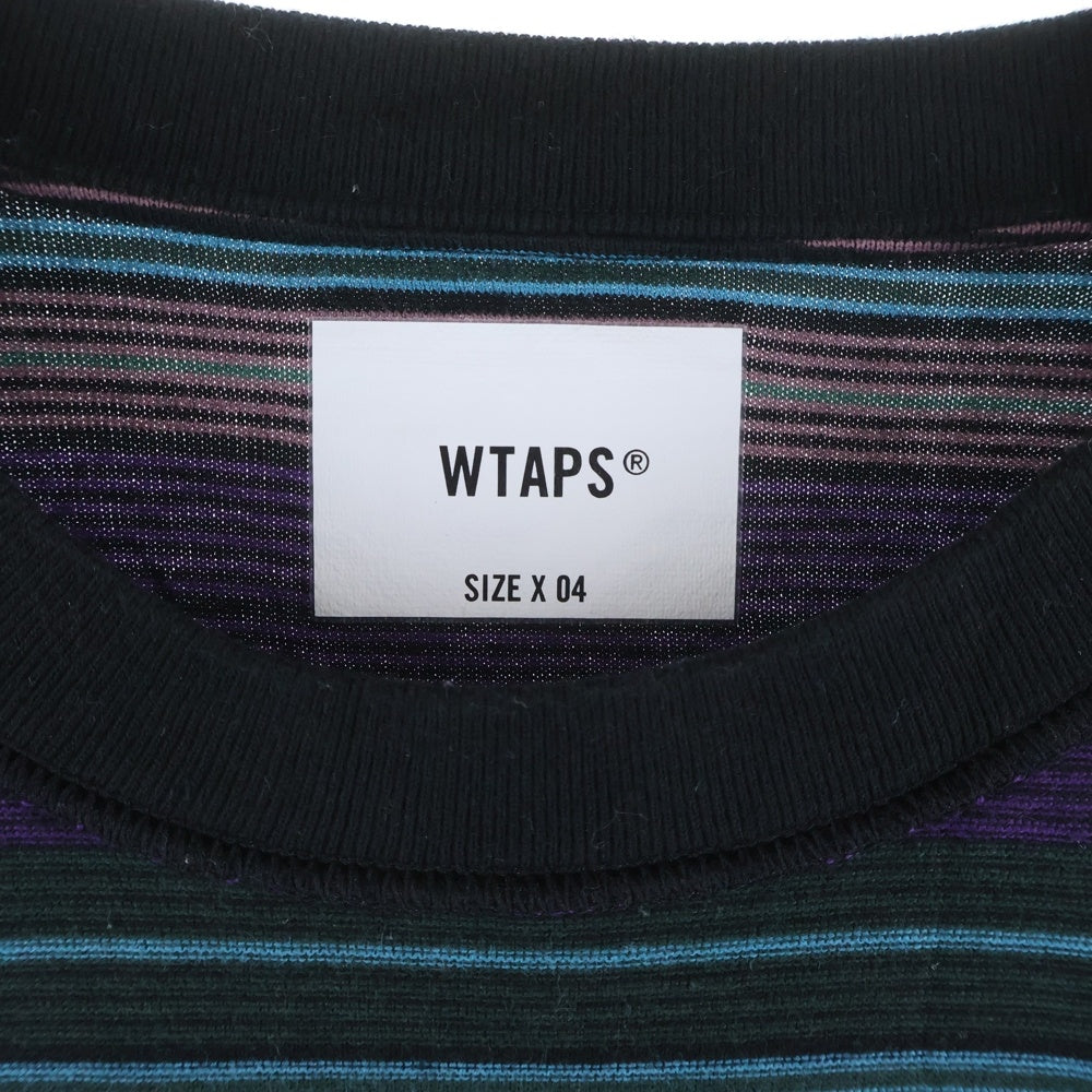 WTAPS(ダブルタップス) 22SS Long Sleeve Jam 02 Tee ジャム ロゴエンブロイダリー クルーネック長袖Tシャツ カットソー パープル 221ATDT-CSM32