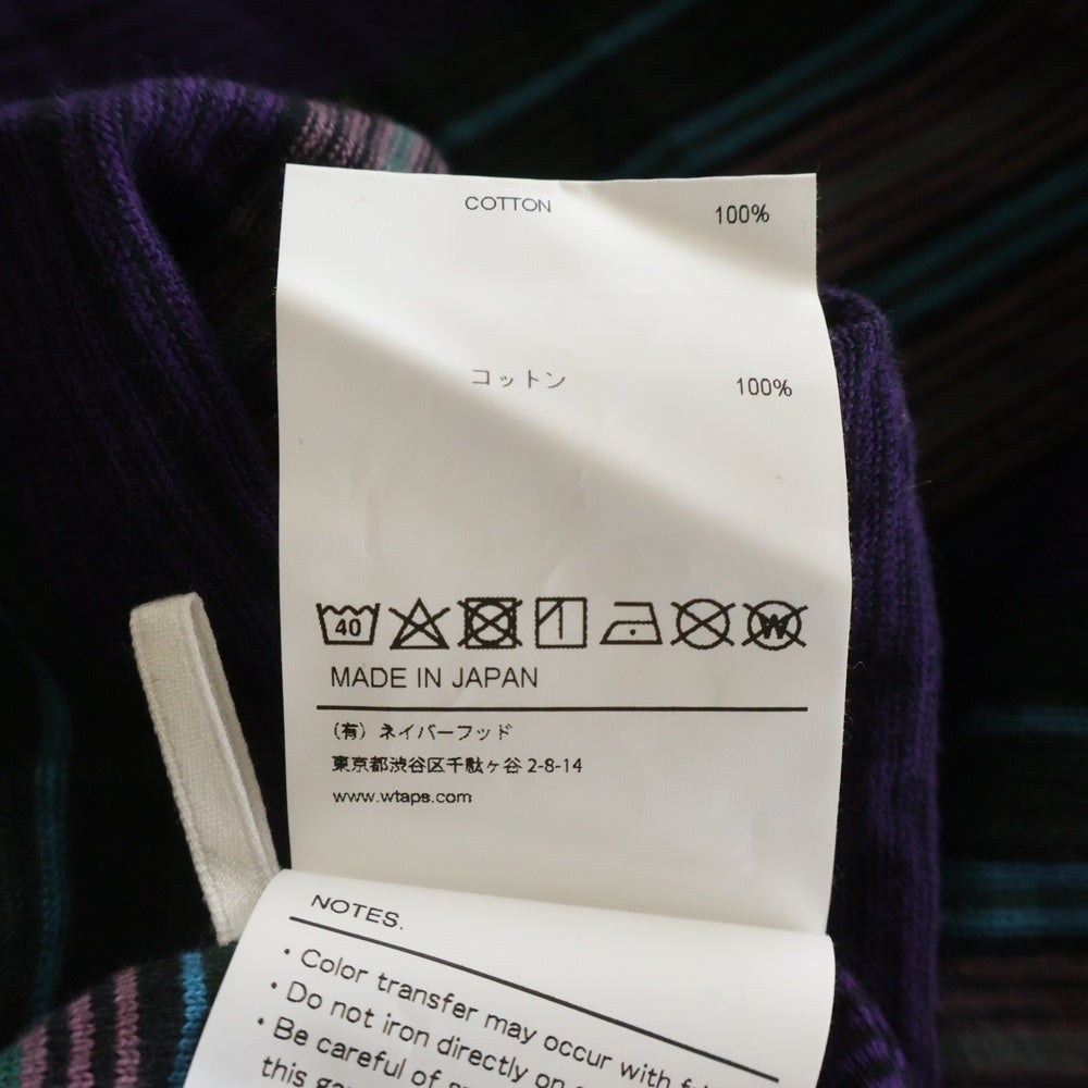 WTAPS(ダブルタップス) 22SS Long Sleeve Jam 02 Tee ジャム ロゴエンブロイダリー クルーネック長袖Tシャツ カットソー パープル 221ATDT-CSM32