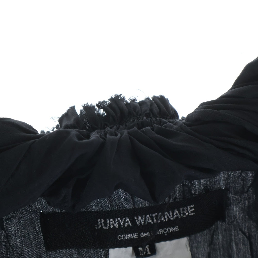 JUNYA WATANABE COMME des GARCONS(ジュンヤワタナベ コムデギャルソン) 08SS 変形 プリーツ加工 カットオフ バルーン プルオーバー シャツ ブラウス ブラック レディース JA-B044
