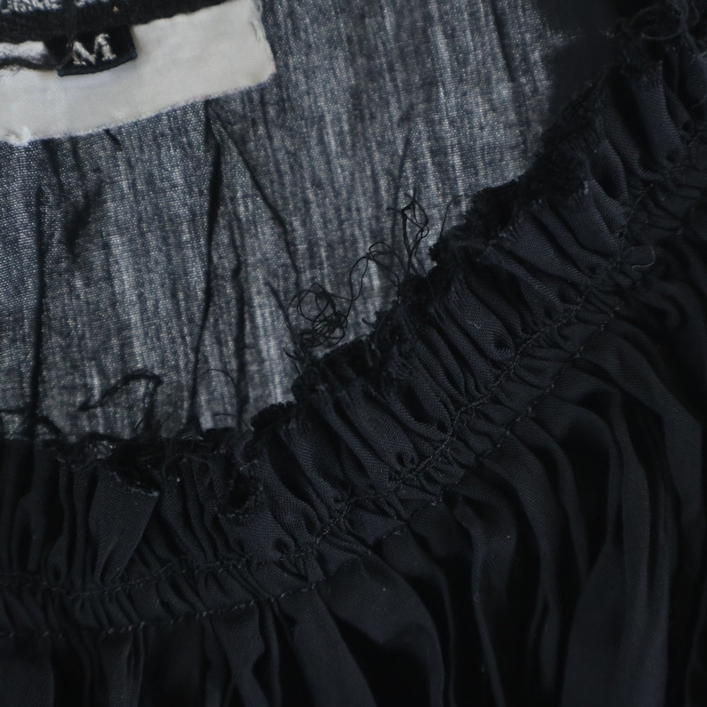 JUNYA WATANABE COMME des GARCONS(ジュンヤワタナベ コムデギャルソン) 08SS 変形 プリーツ加工 カットオフ バルーン プルオーバー シャツ ブラウス ブラック レディース JA-B044