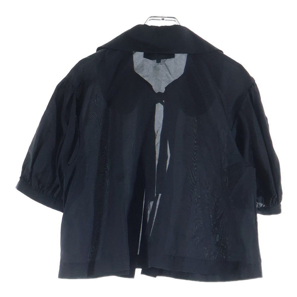 COMME des GARCONS(コムデギャルソン) 07SS デタッチャブルカラー 丸襟 リボン パフスリーブ 半袖 シャツ ブラウス ブラック レディース TS-B040
