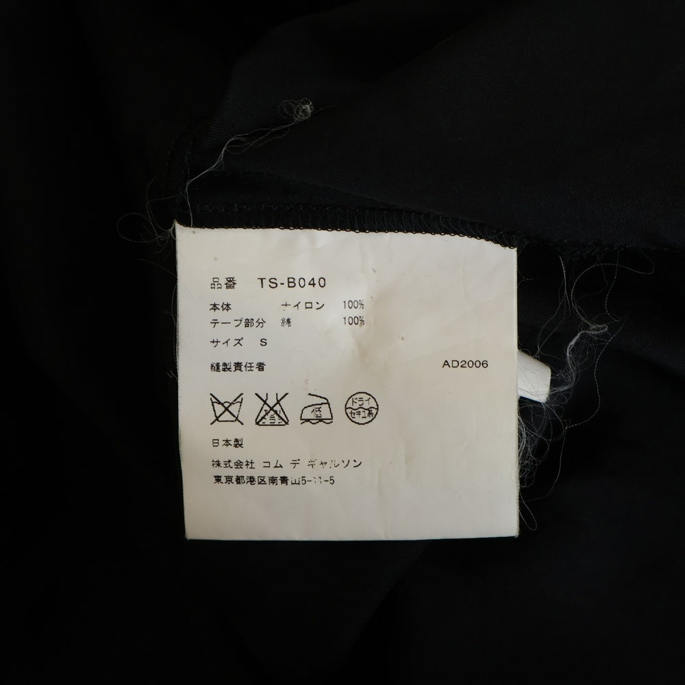 COMME des GARCONS(コムデギャルソン) 07SS デタッチャブルカラー 丸襟 リボン パフスリーブ 半袖 シャツ ブラウス ブラック レディース TS-B040