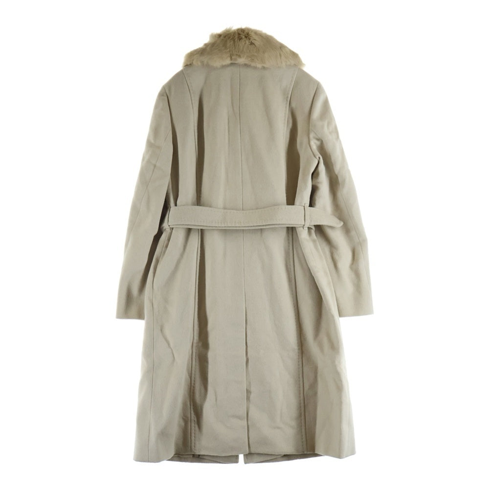 BURBERRY(バーバリー) ラビットファーカラー アンゴラウールステンカラーコート ベージュ FN146-967-42 レディース
