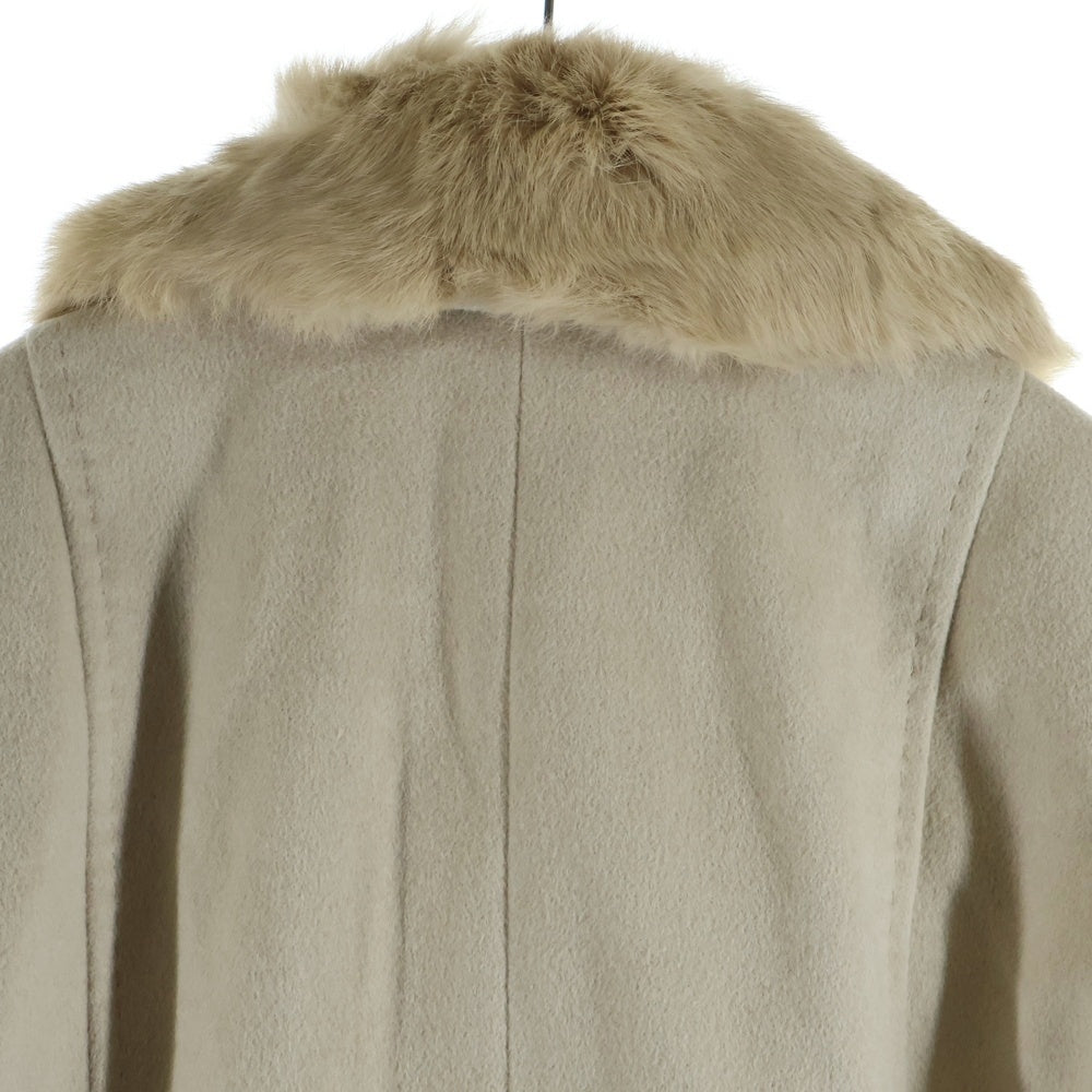 BURBERRY(バーバリー) ラビットファーカラー アンゴラウールステンカラーコート ベージュ FN146-967-42 レディース