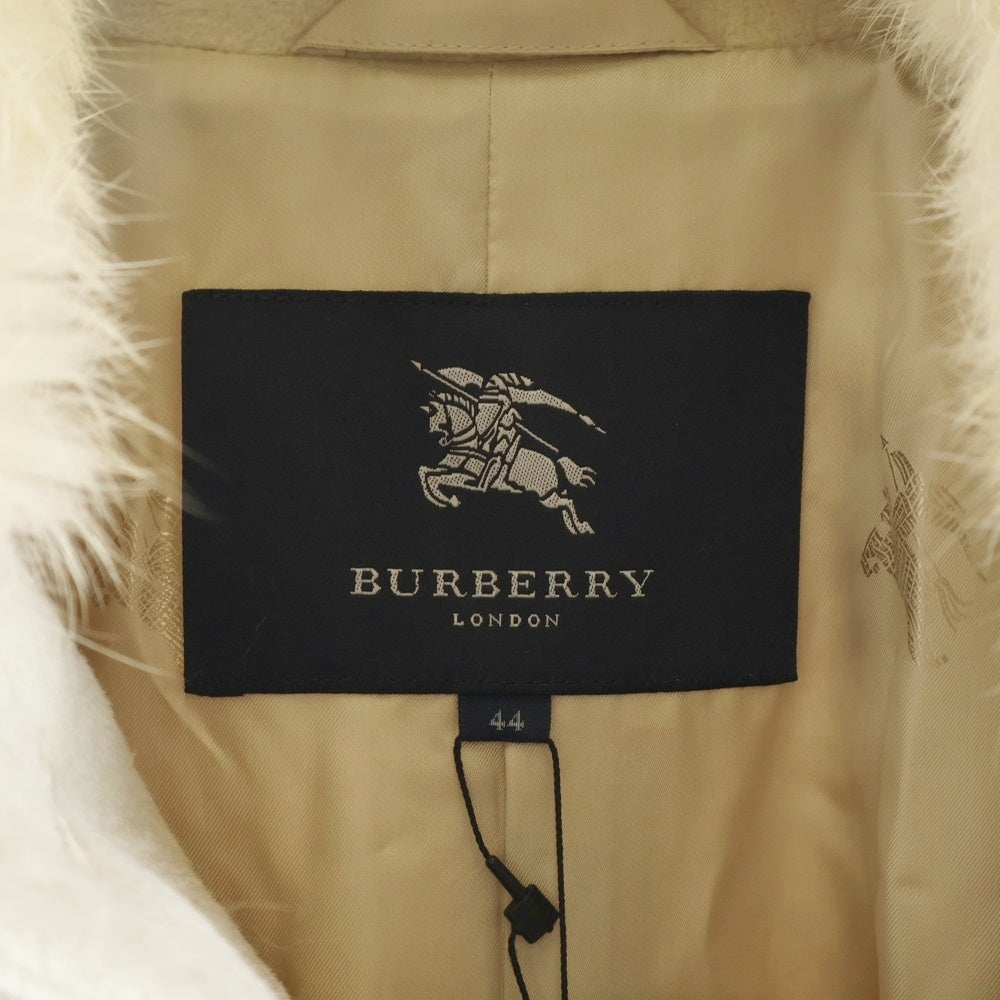 BURBERRY(バーバリー) ラビットファーカラー アンゴラウールステンカラーコート ベージュ FN146-967-42 レディース