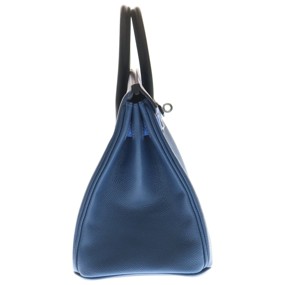 HERMES(エルメス) バーキン25 ヴォーエプソン トリコロール ディープブルー×ブルーイドラ×ブラック K刻印 シルバー金具 ハンドバッグ