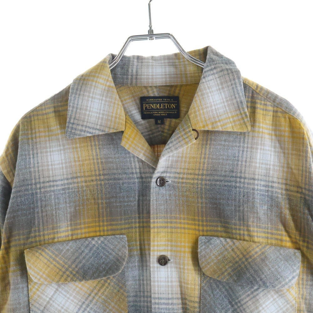 PENDLETON(ペンドルトン) オンブレチェック ボード 長袖シャツ グレー/イエロー